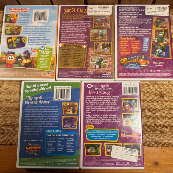 New & Sealed Bundle of 5 Veggie Tales Lessons DVDs for Littles - Picture 2 of 12